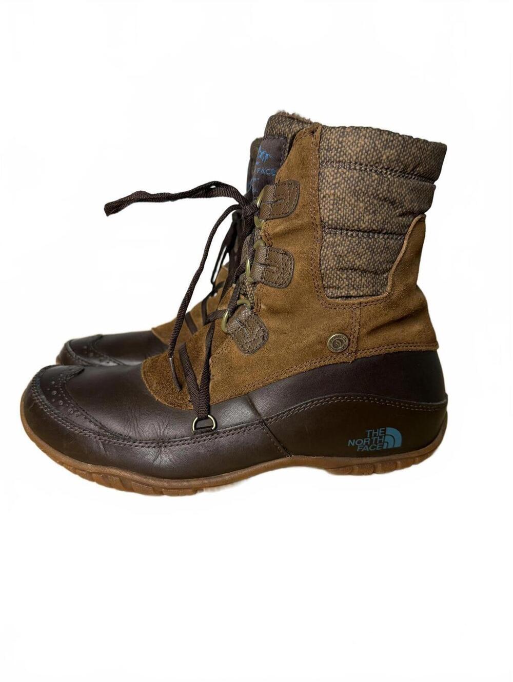The North Face Shellista Winter Boots Women's Size 8.5 Brown Waterproof Lace-Up